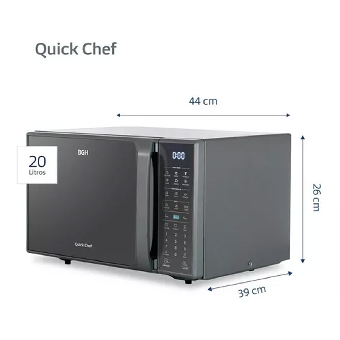 Imagen Microondas 20l Bgh Q.chef Dig Silver B120ds20