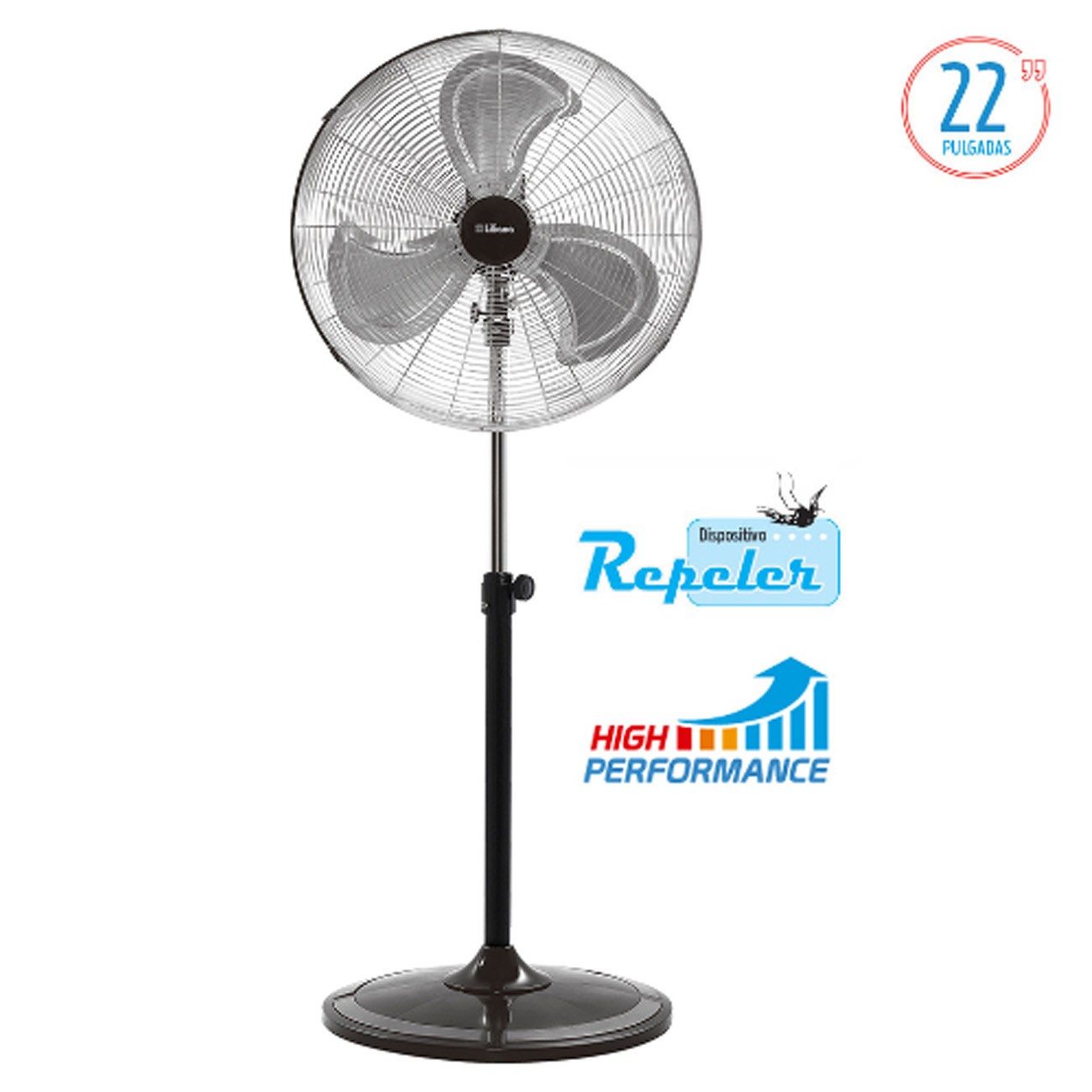 Imagen Ventilador De Pie Liliana Vpc22 22" 3 Vel 130w 3 Aspas Metal