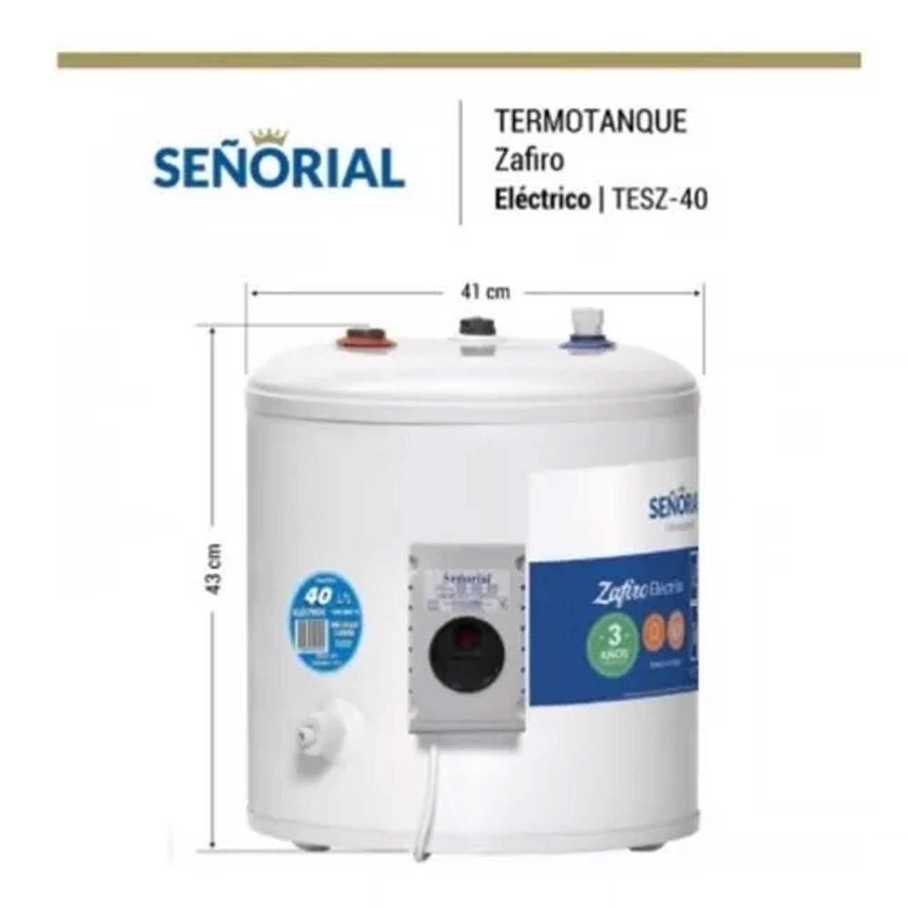 Imagen Termotanque Eléctrico Señorial Tesz-40 40 Lts 1500 W